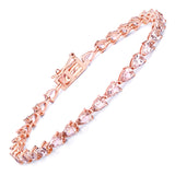 Genuine 10K Rose Gold Morganite Tennis Bracelet