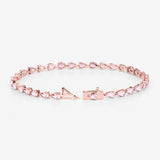 Genuine 10K Rose Gold Morganite Tennis Bracelet