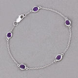 Genuine Purple Amethyst By The Yard Bracelet