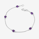 Genuine Purple Amethyst By The Yard Bracelet