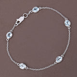 Genuine Blue Topaz By The Yard Bracelet