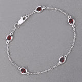 Genuine Garnet By The Yard Dainty Bracelet