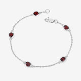 Genuine Garnet By The Yard Dainty Bracelet