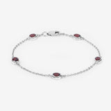 Genuine Garnet By The Yard Dainty Bracelet