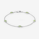 Genuine Green Peridot By The Yard Bracelet