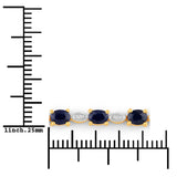 Genuine Blue Sapphire Diamond Bolo Bracelet