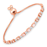 Genuine Morganite and White Diamond Bolo Bracelet