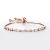 Genuine Morganite and White Diamond Bolo Bracelet