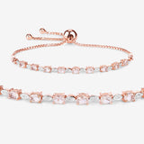 Genuine Morganite and White Diamond Bolo Bracelet