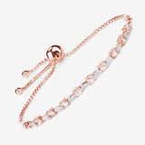 Genuine Morganite and White Diamond Bolo Bracelet