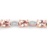 Genuine Morganite and White Diamond Bolo Bracelet