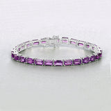 Genuine Purple Amethyst Tennis Bracelet