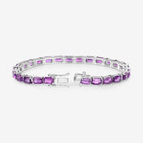 Genuine Purple Amethyst Tennis Bracelet