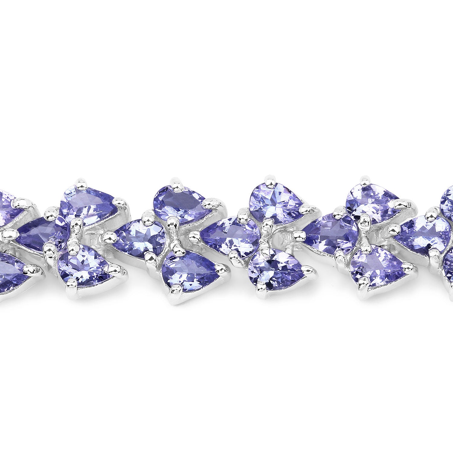 17.01 Cttw Pear Violet Tanzanite Rhodium over Silver Tennis Bracelet