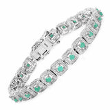 Genuine Green Emerald Tennis Bracelet