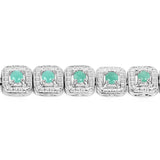 Genuine Green Emerald Tennis Bracelet