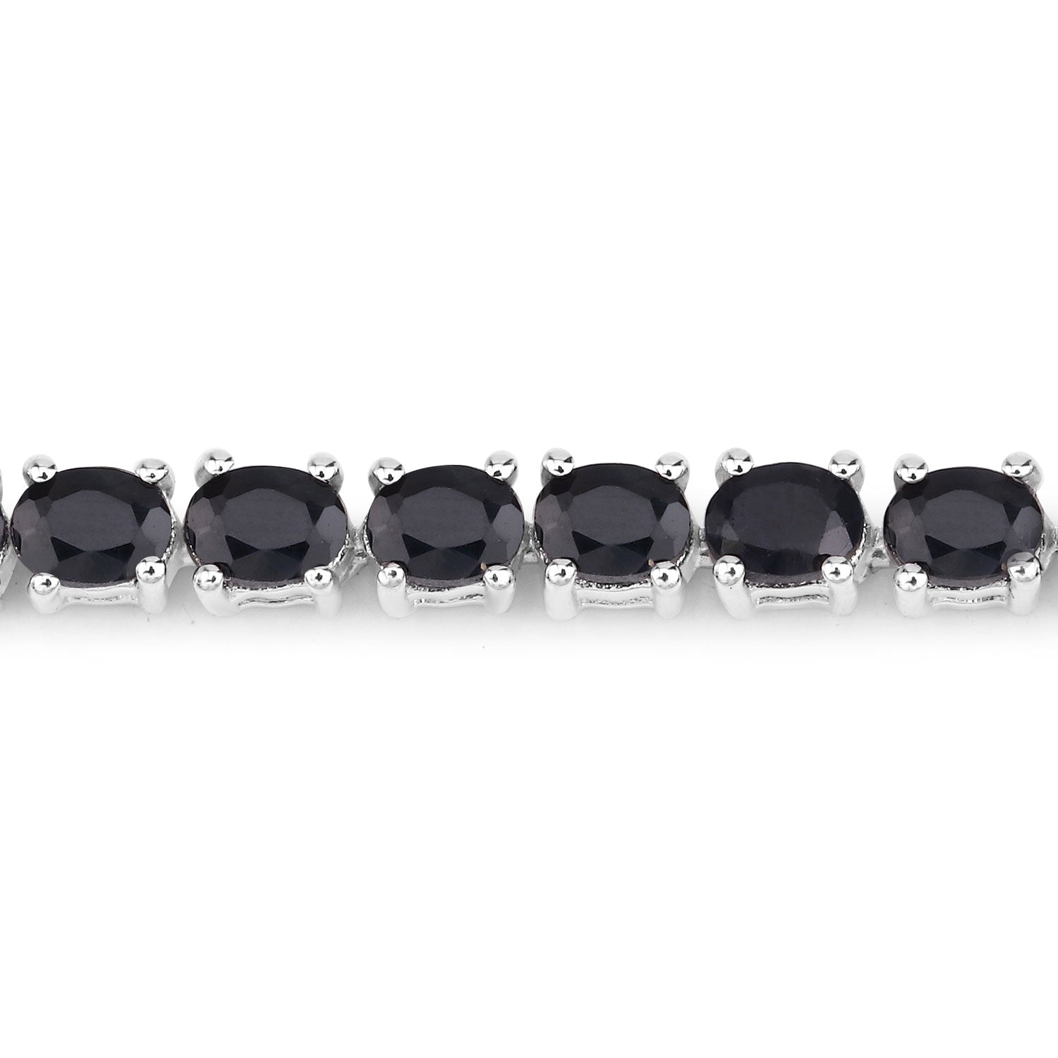 8.82 Cttw Oval Blue Sapphire Rhodium over Silver Tennis Bracelet