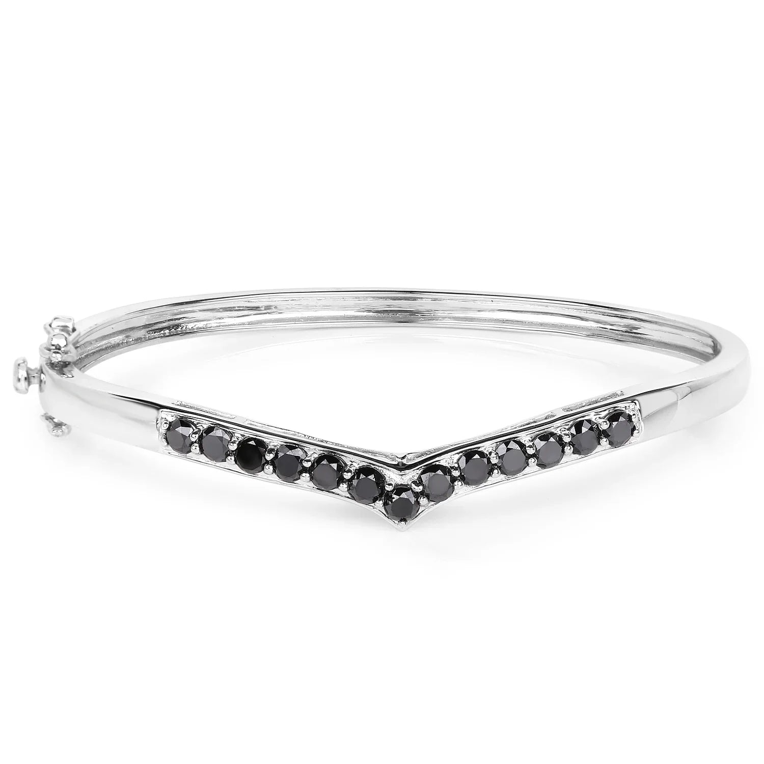 Natural Black Diamond Bangle For Women