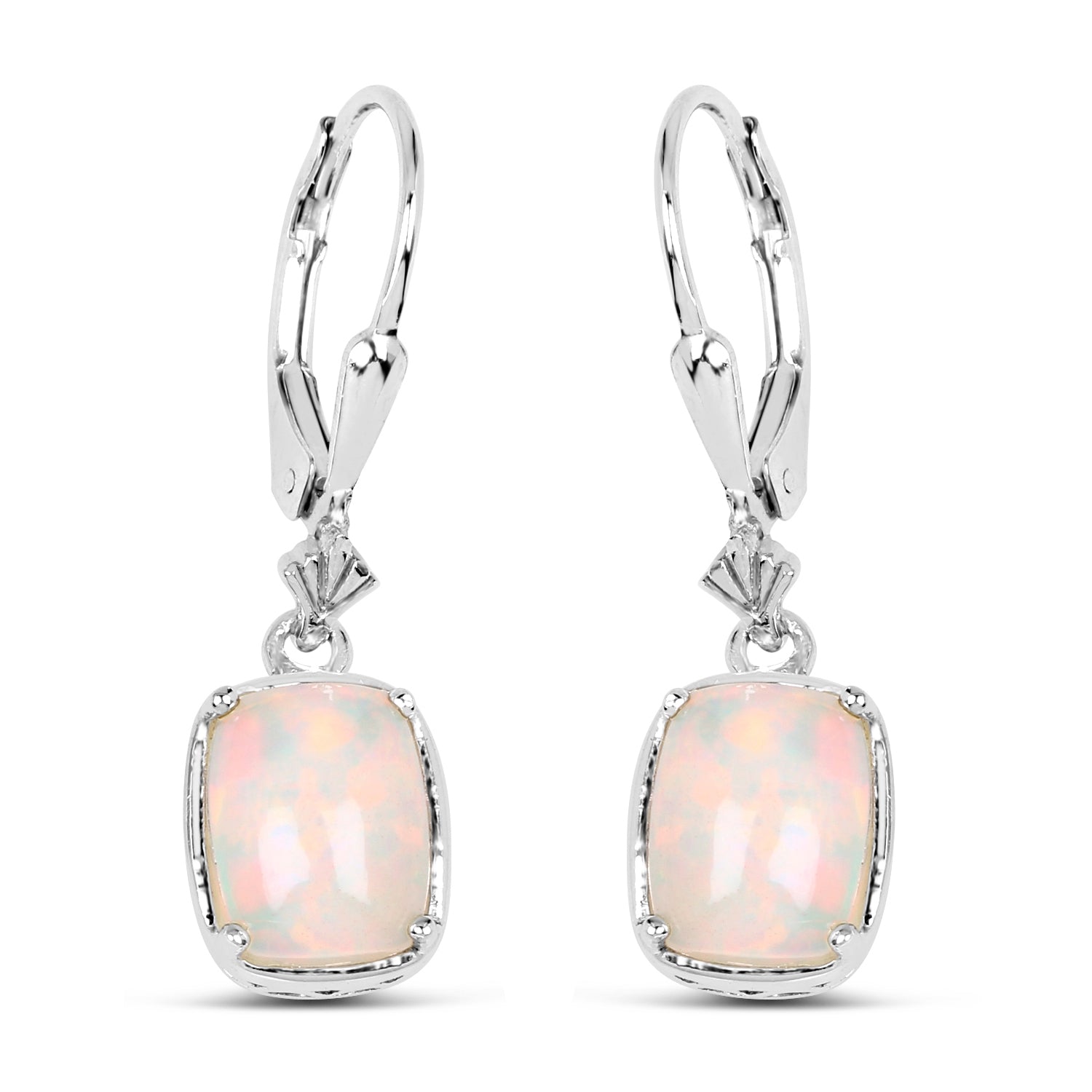 Sterling Silver Genuine Ethiopian Opal Earrings