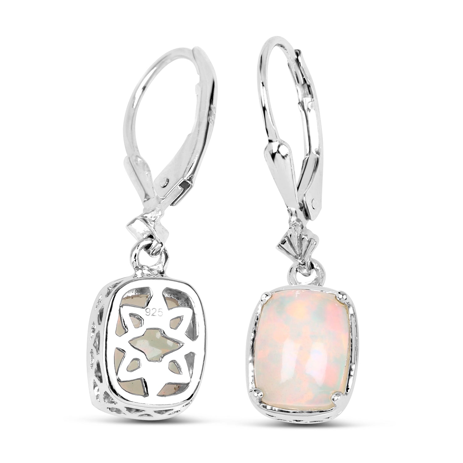 Sterling Silver Genuine Ethiopian Opal Earrings