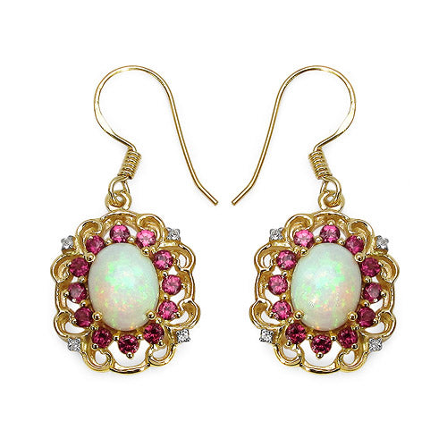 Genuine Silver Multi Stones Halo Floral Earrings