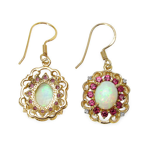 Genuine Silver Multi Stones Halo Floral Earrings