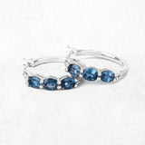 Genuine London Blue Topaz Diamond Earrings