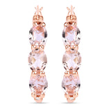 Genuine Pink Morganite and Diamond Earrings