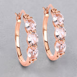 Genuine Pink Morganite and Diamond Earrings