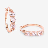 Genuine Pink Morganite and Diamond Earrings