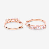 Genuine Pink Morganite and Diamond Earrings