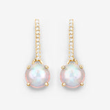 14K Yellow Gold Ethiopian Opal Dangle Earrings with Diamonds