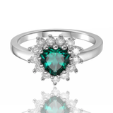 Green Heart Ring Grown Emerald Heart Ring