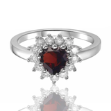 Red Heart Ring Red Garnet Heart Ring