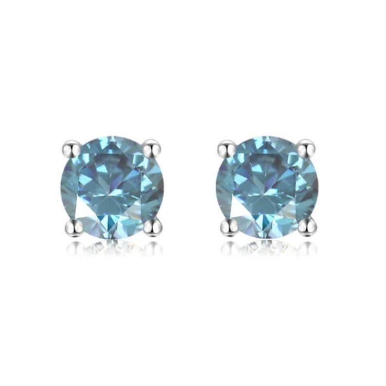 Blue Moissanite Jewelry Set