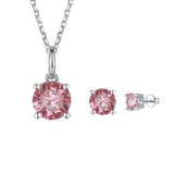 Pink Moissanite Jewelry Set