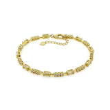 Natural White Topaz Baguette Bracelet, Gold plated bracelet, sterling silver jewellery, adjustable bracelet for women