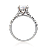White Topaz Pave Engagement Ring