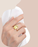 merald Cut Lab Grown Yellow Canary Ring- FineColorJewels