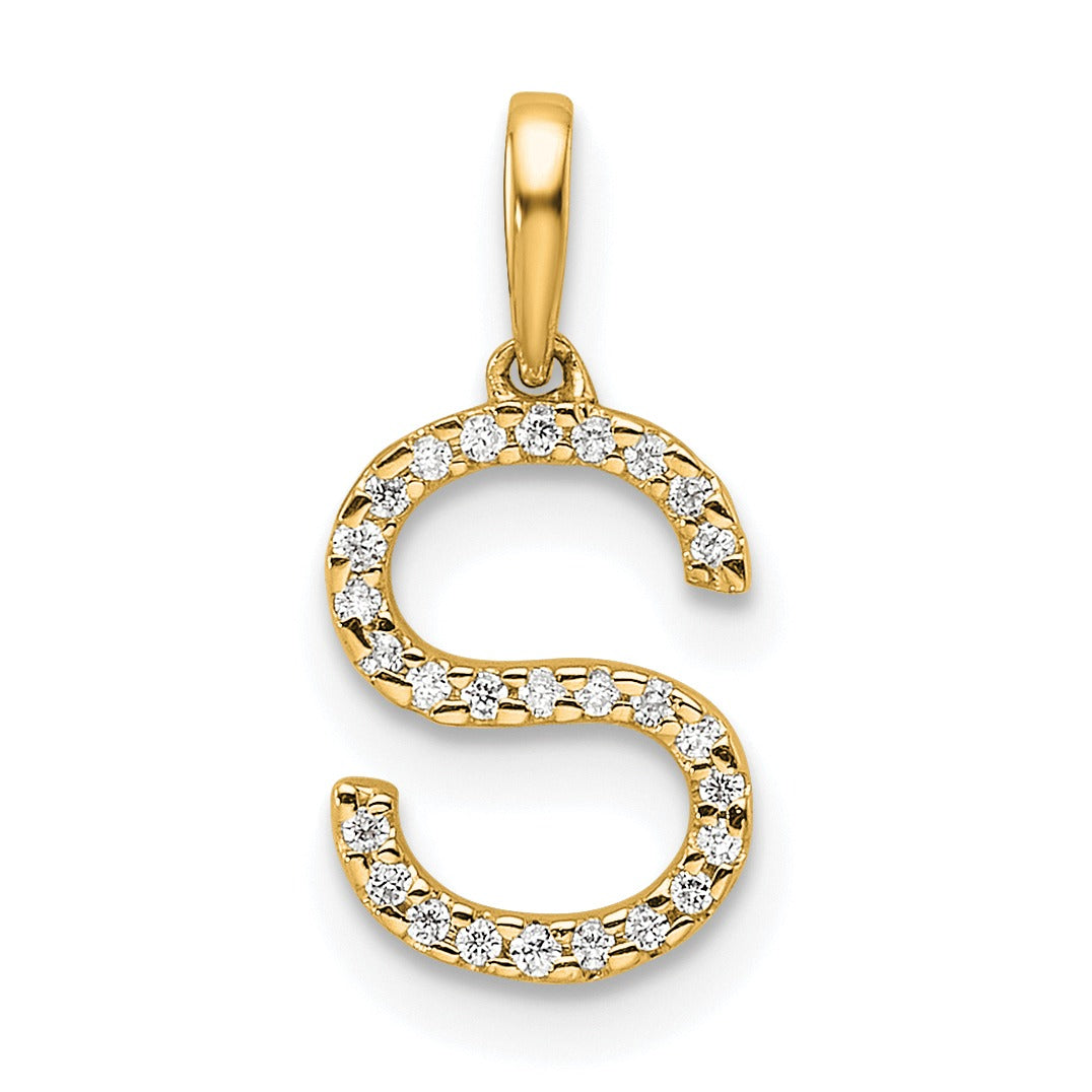 Diamond Initials 14k Gold Pendants