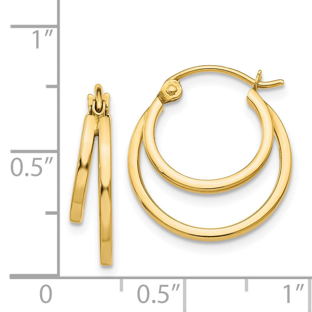 14K Gold Double Hoop Earrings