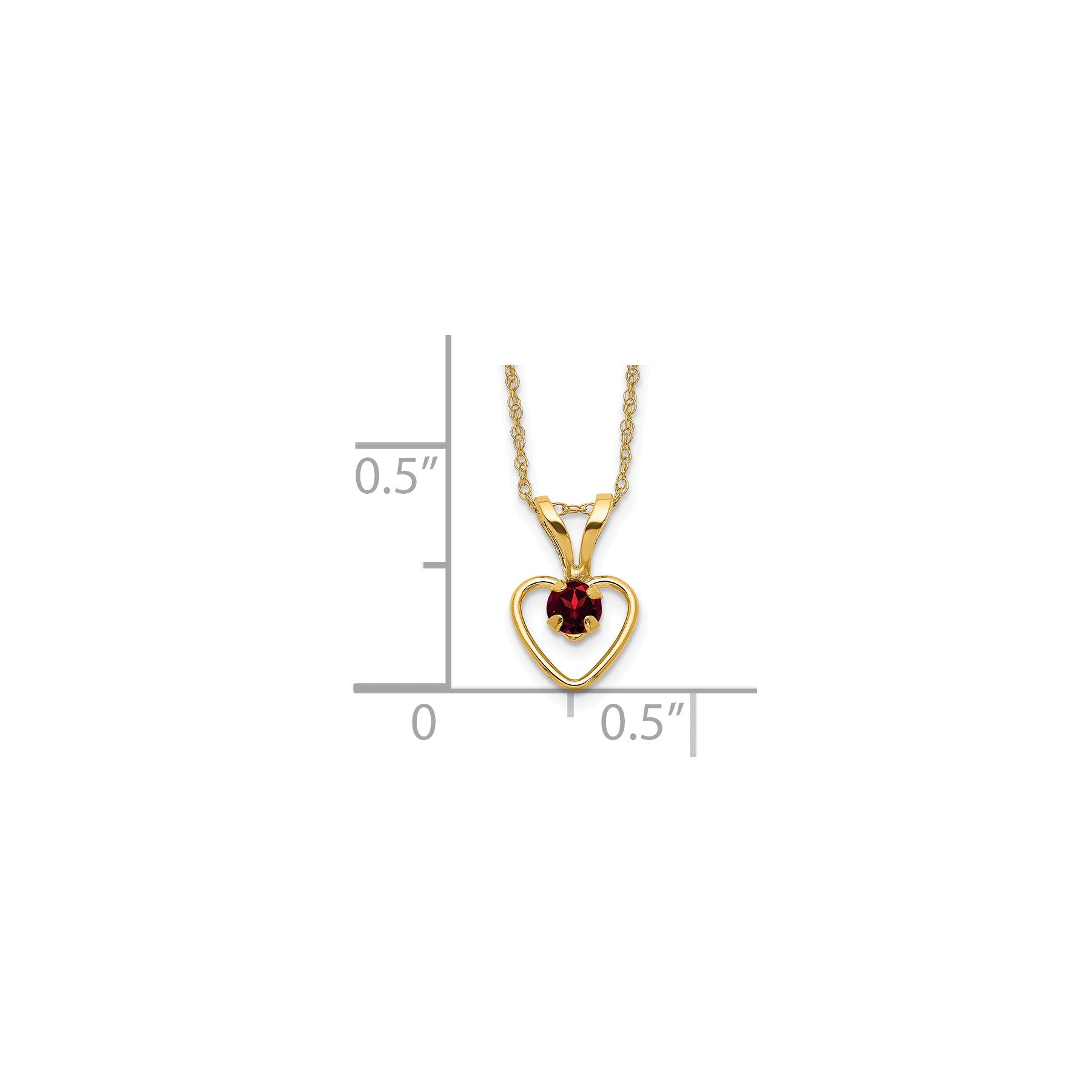 10k Yellow Gold Heart in Heart Necklace