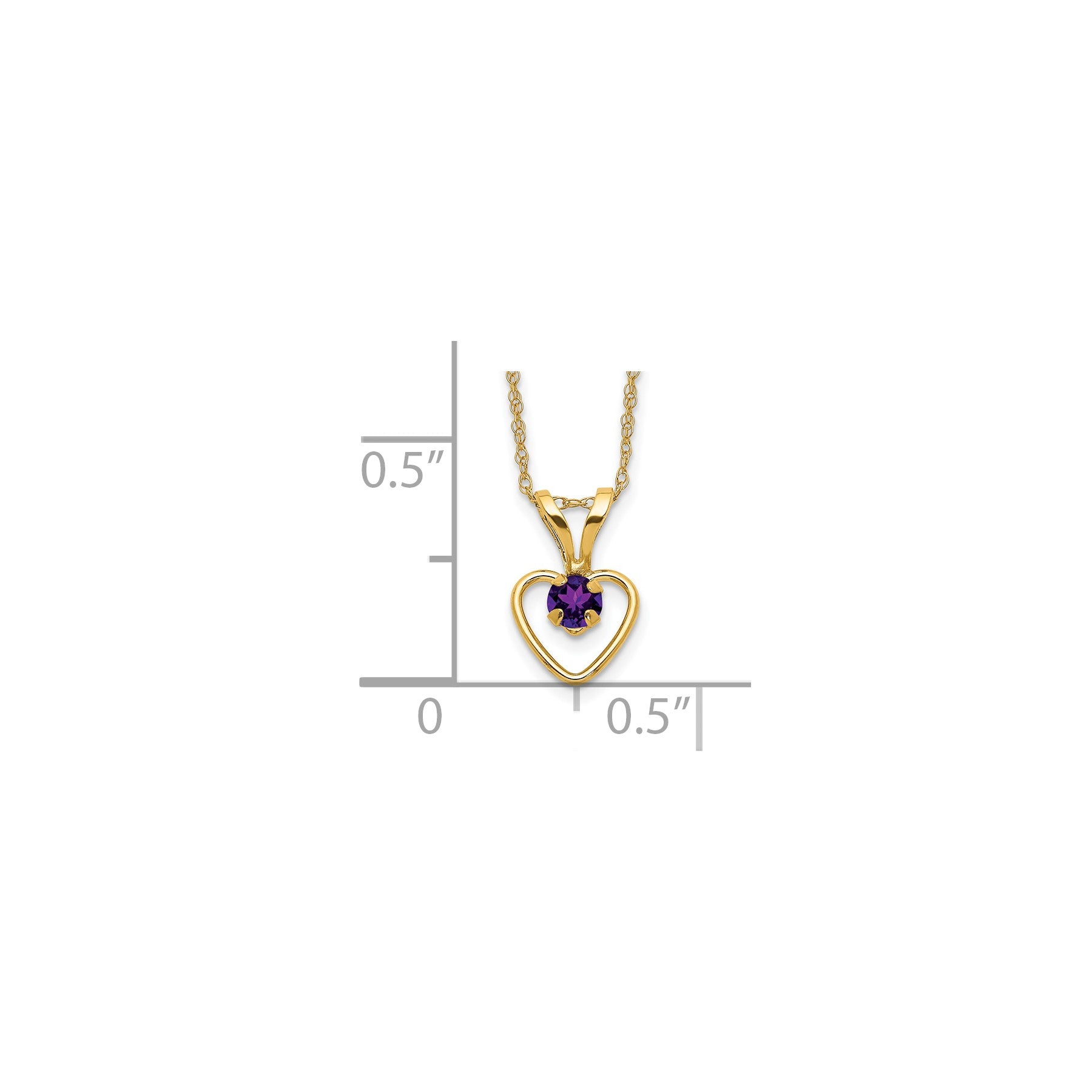 10k Yellow Gold Heart in Heart Necklace