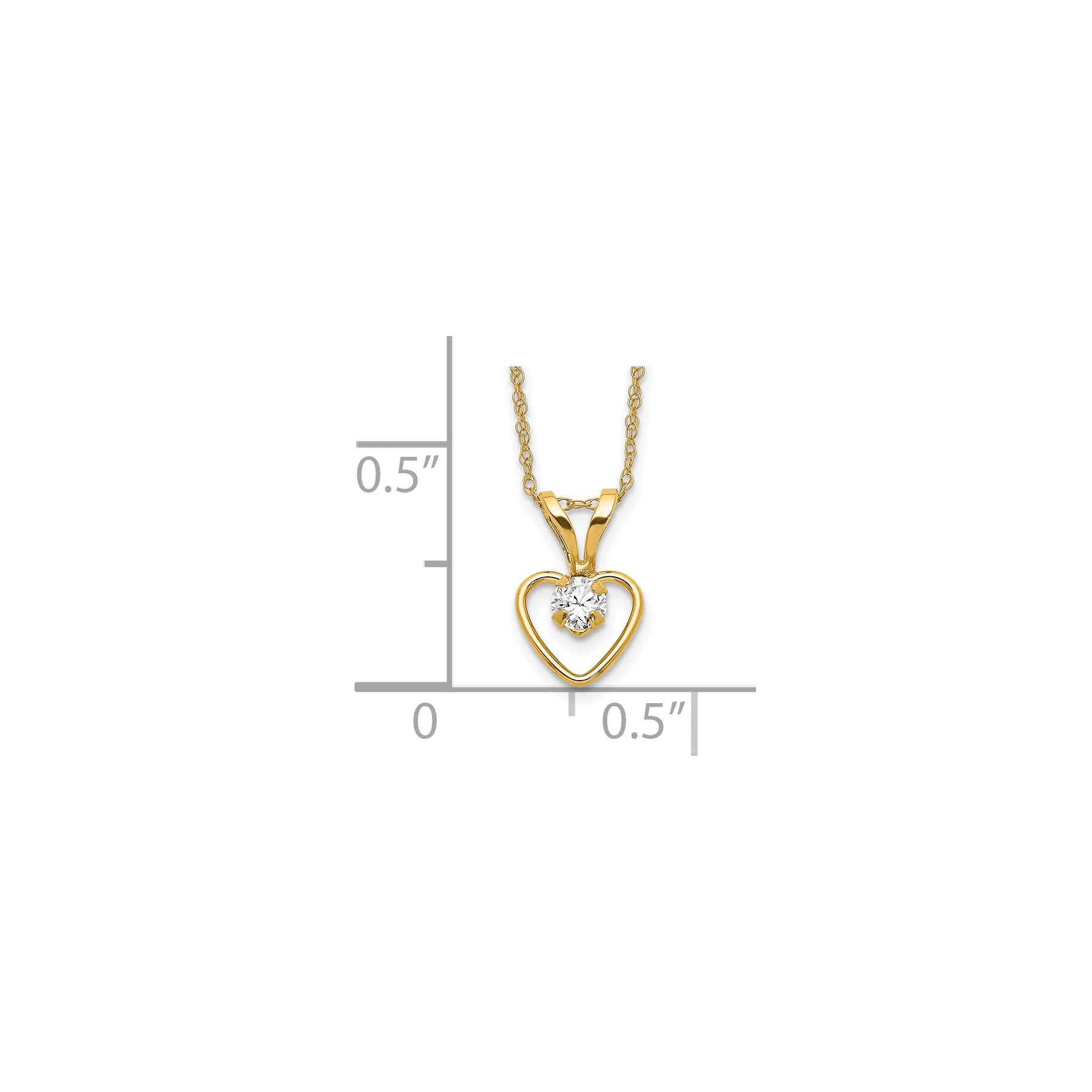 10k Yellow Gold Heart in Heart Necklace