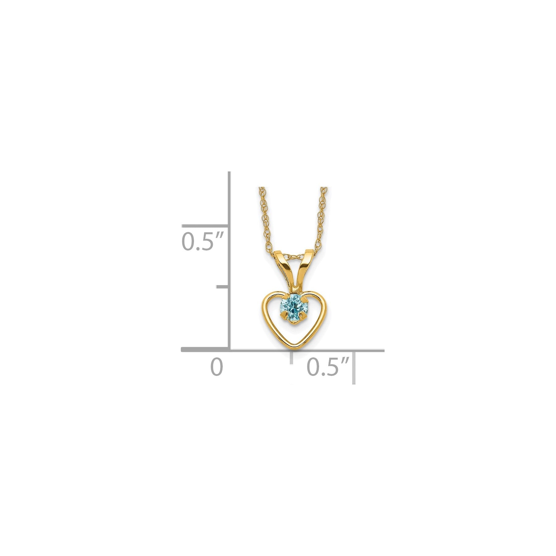 10k Yellow Gold Heart in Heart Necklace