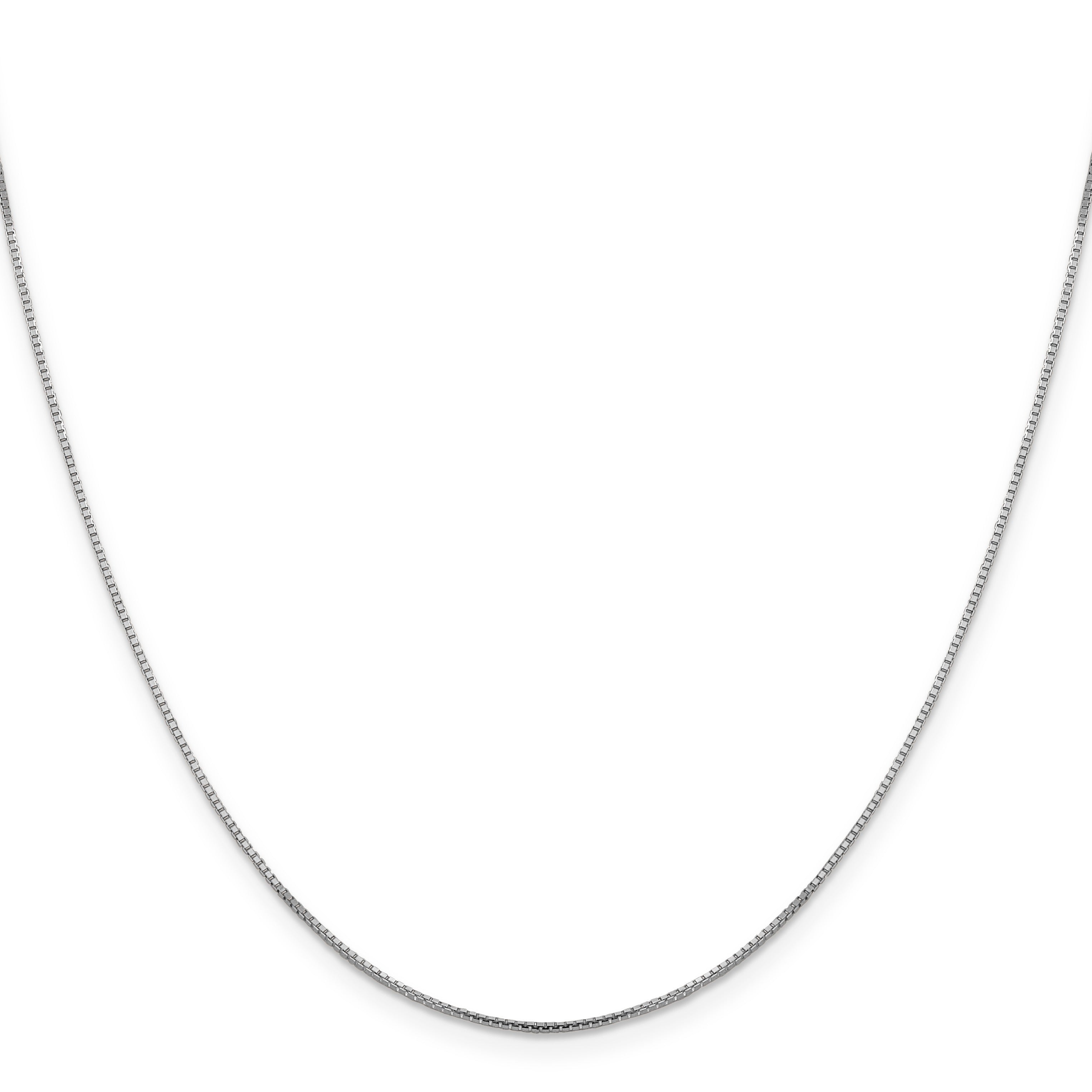 1 mm Octagonal 14K White Gold Box Chain 16 inch