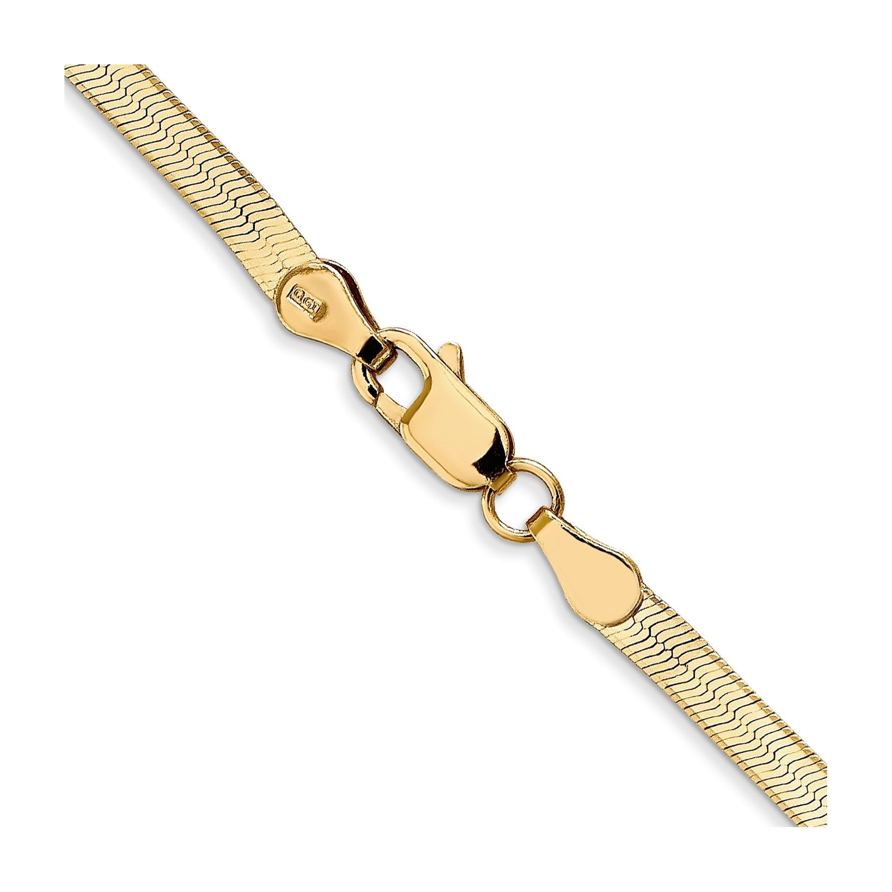 14k Yellow Gold Silky Herringbone Chain for Men