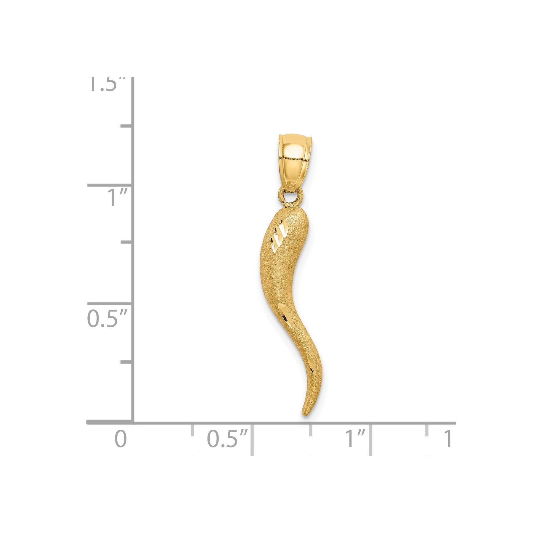 14k Gold Italian Horn Pendant