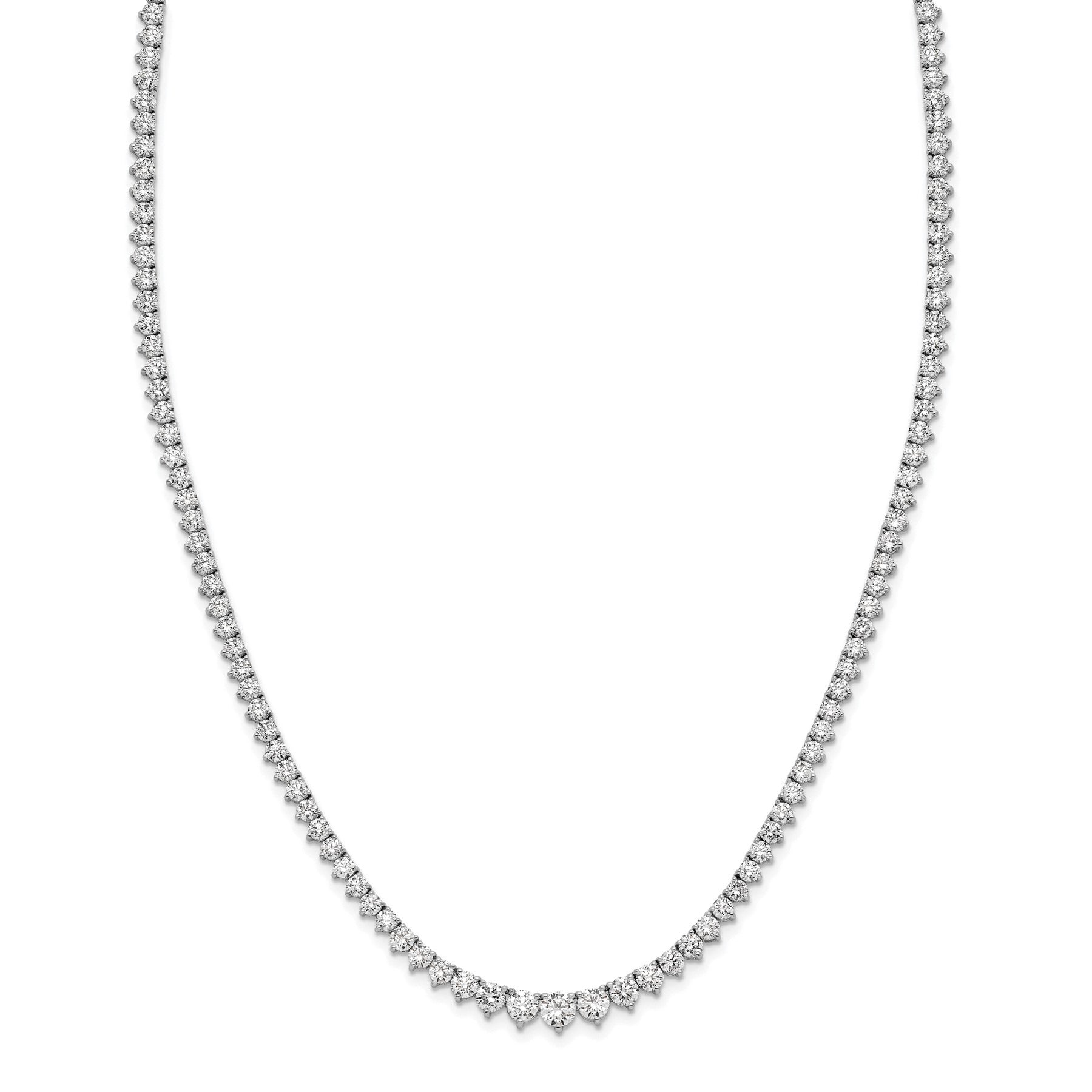 14k White Gold Lab Grown Diamond Tennis Necklace 6 1/2 ctw Fine Diamond