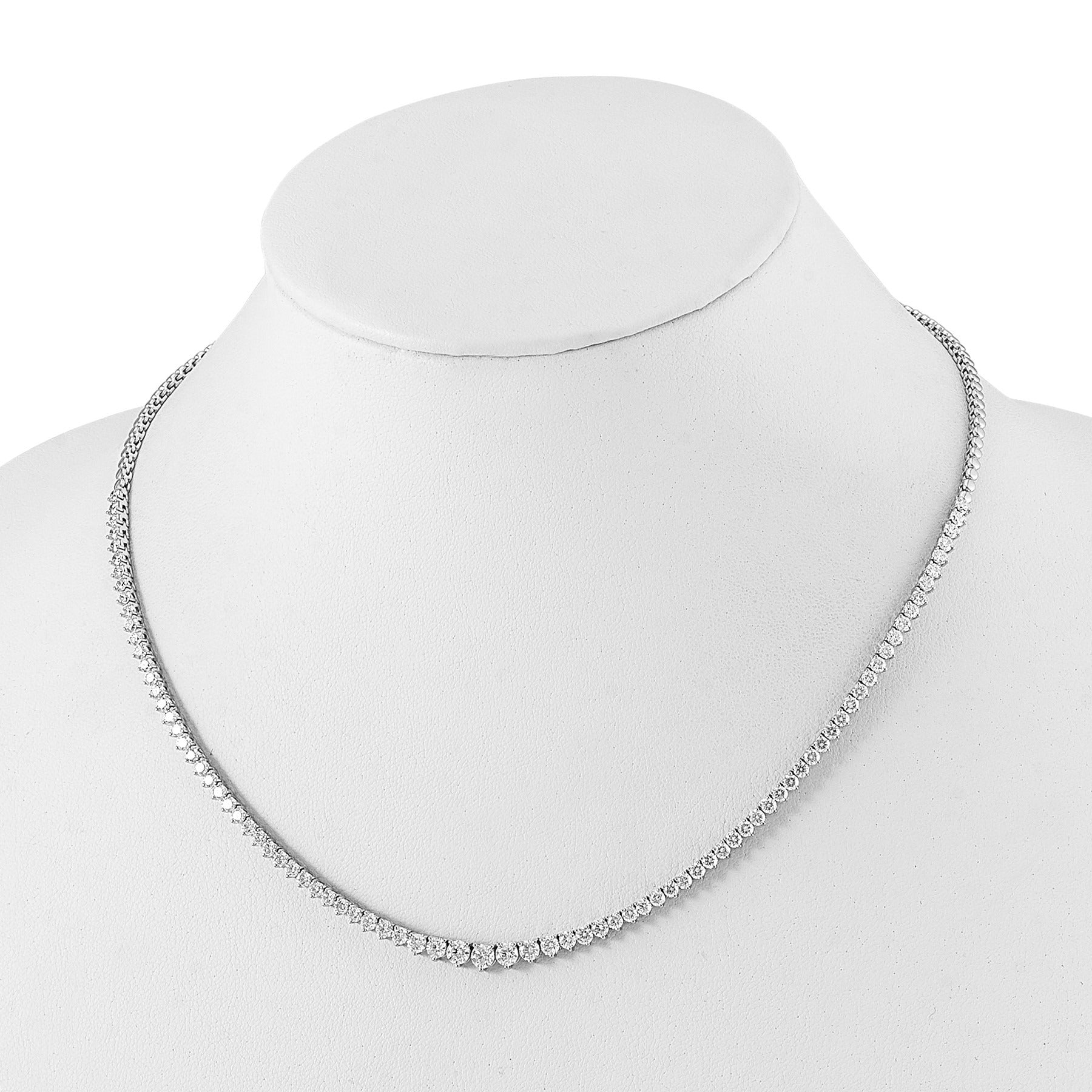 14k White Gold Lab Grown Diamond Tennis Necklace 6 1/2 ctw Fine Diamond
